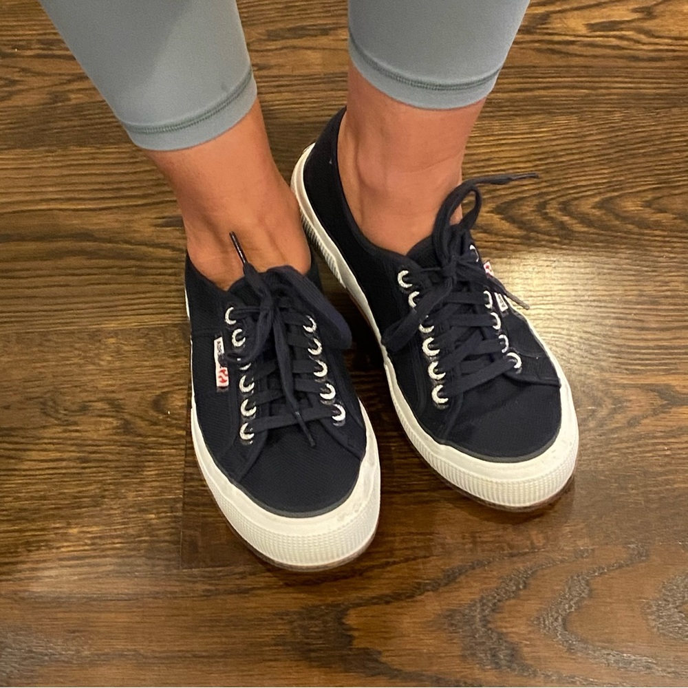 Navy Superga Tennis Shoes